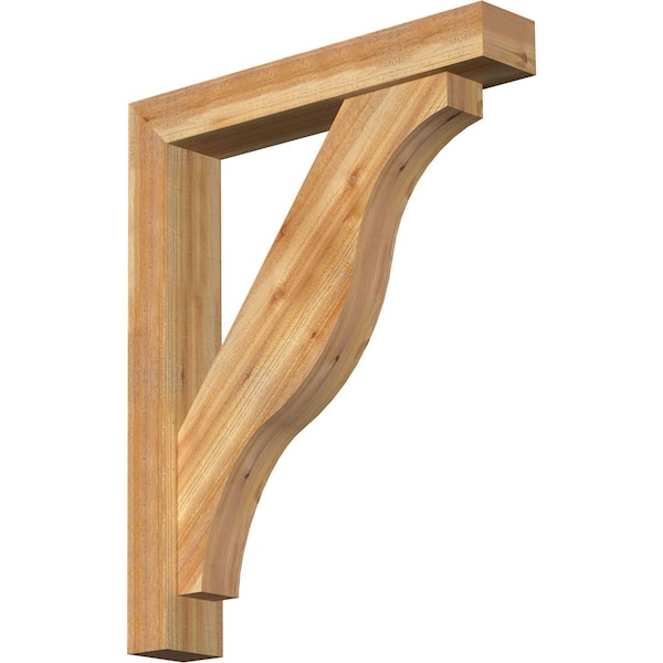 Ekena Millwork Funston Block Rough Sawn Bracket w/ Offset Brace, Western Red Cedar, 6"W x 34"D x 42"H BKT0604X34X42FST05RWR - main